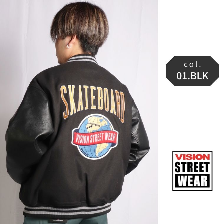 VISION STREET WEAR スケートボード ロゴ スタジャン mens – ジーンズ